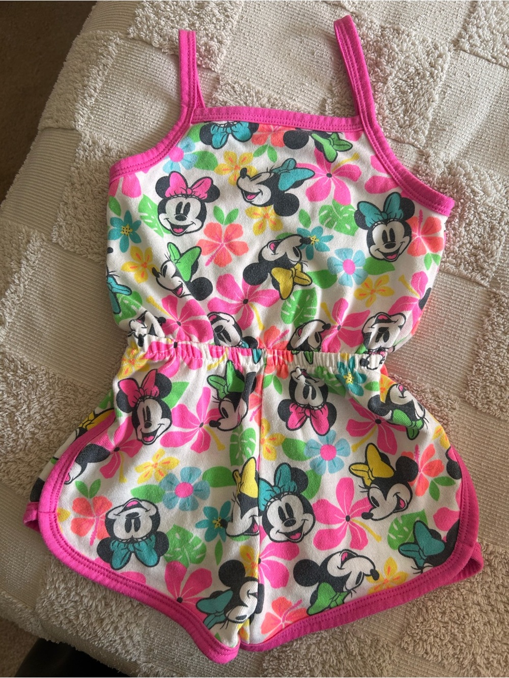 Girls Minnie Mouse Floral Romper 4T